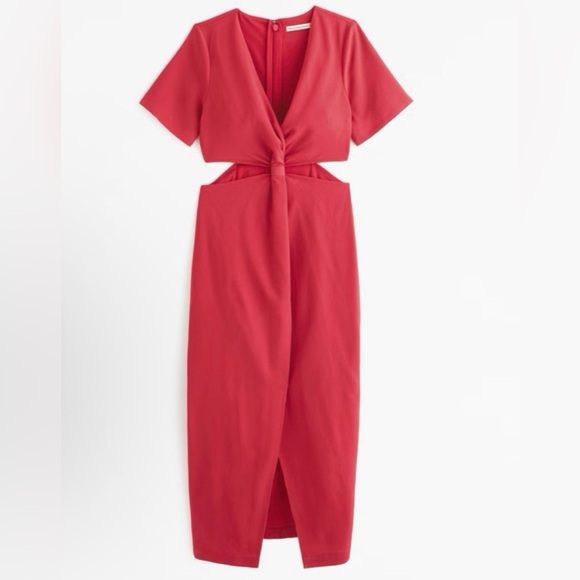 Abercrombie & Fitch Knotted Cutout Midi Dress XS NWT - Picture 5 of 9
